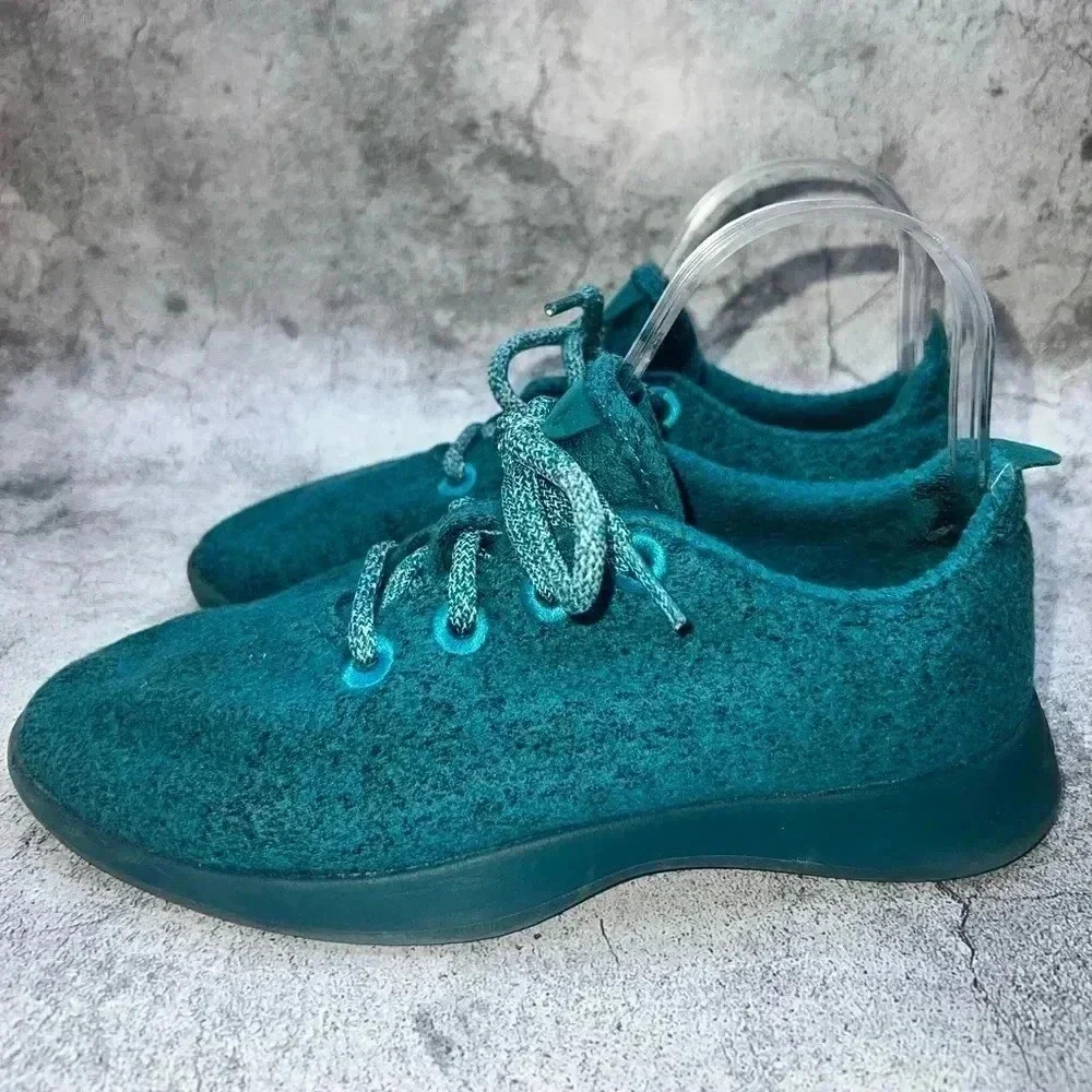 4323. ALLBIRDS RUNNING SHOES SNEAKERS MERINO WOOL TUKE TEAL BLUE WOMEN’S 7‎